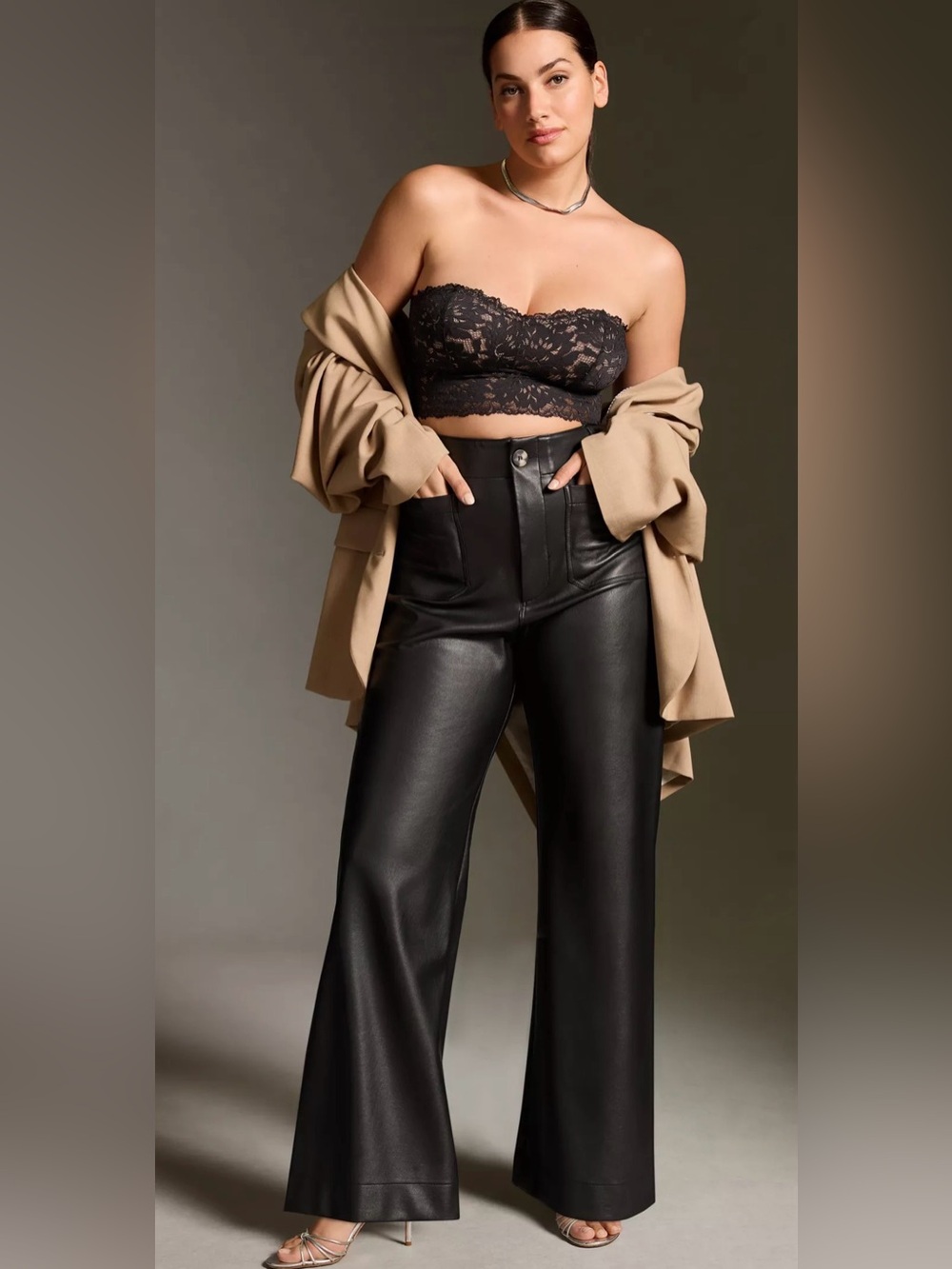 Maeve The Colette Wide-Leg Faux Leather Pants